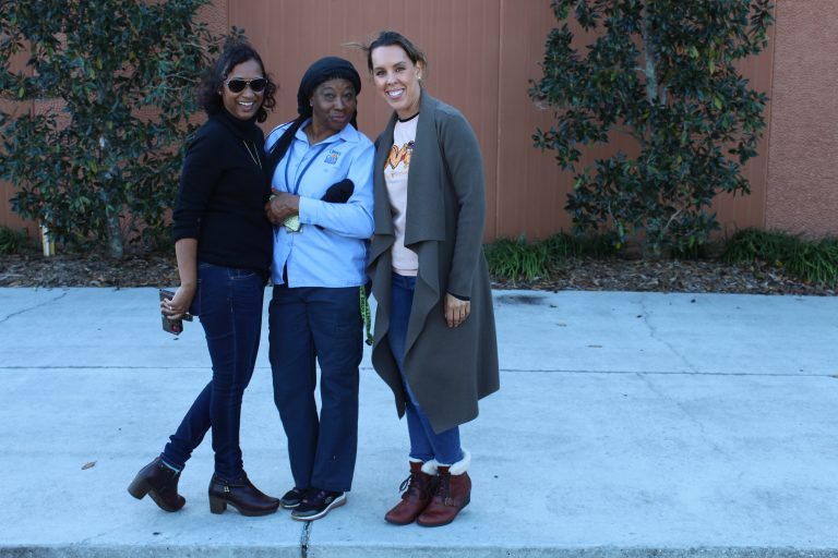Event organizers at an outdoor community event