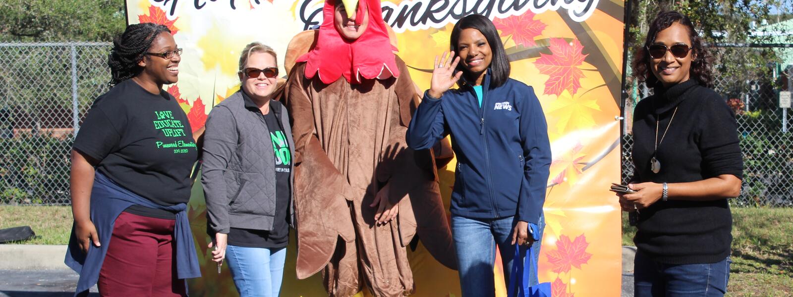 Event partners and volunteers at a community Thanksgiving event